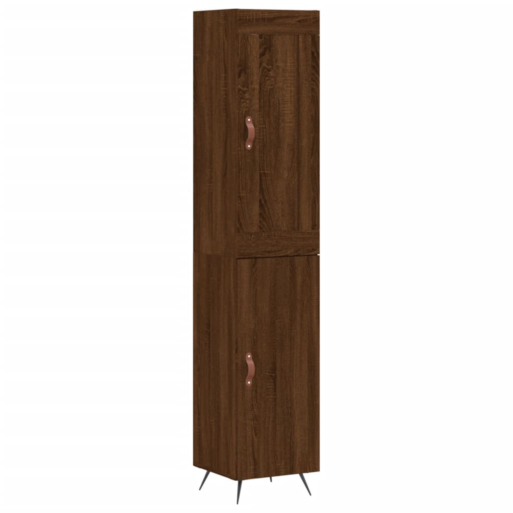 vidaXL Aparador alto madera contrachapada roble marrón 34,5x34x180 cm