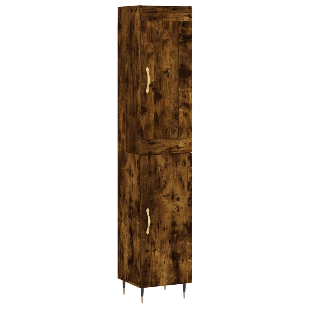 vidaXL Aparador de madera contrachapada roble ahumado 34,5x34x180 cm