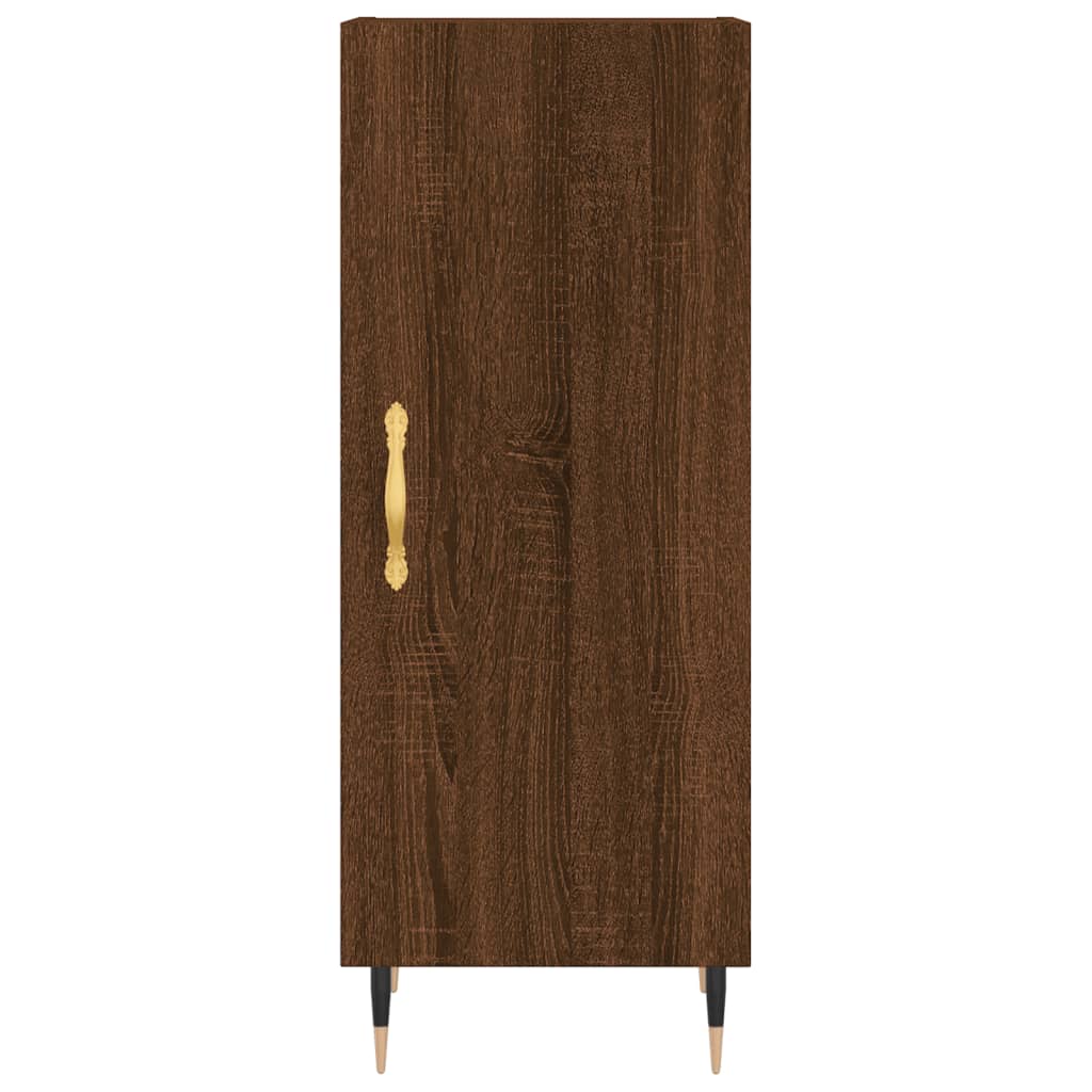 vidaXL Aparador alto madera contrachapada roble marrón 34,5x34x180 cm