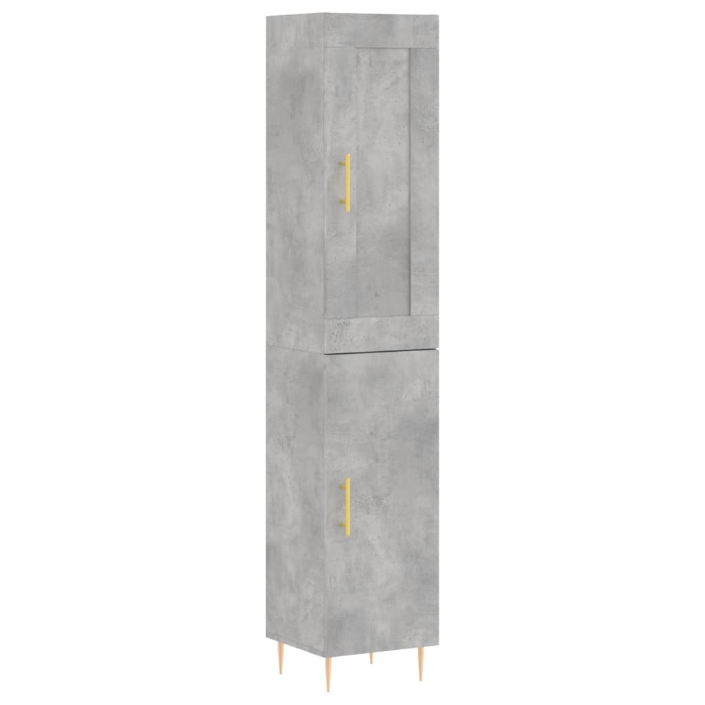 vidaXL Aparador de madera contrachapada gris hormigón 34,5x34x180 cm