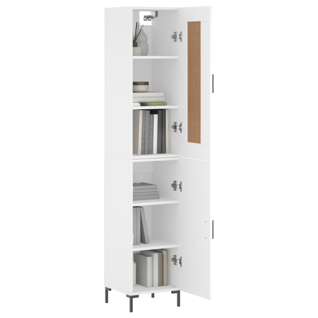 vidaXL Aparador alto madera contrachapada blanco 34,5x34x180 cm