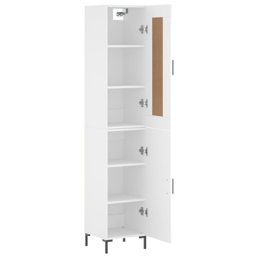 vidaXL Aparador alto madera contrachapada blanco 34,5x34x180 cm