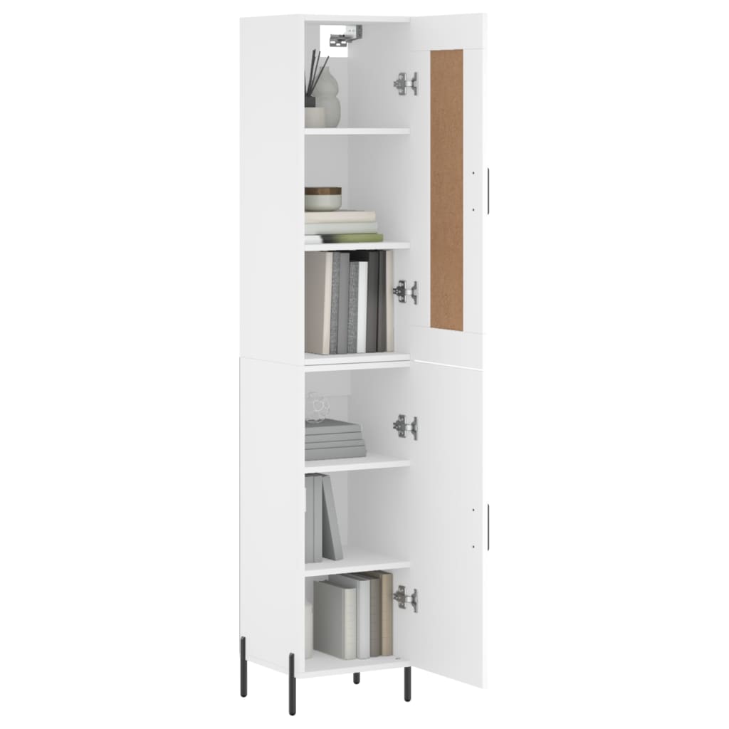 vidaXL Aparador alto madera contrachapada blanco 34,5x34x180 cm