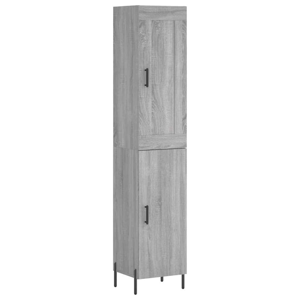 vidaXL Aparador alto madera contrachapada gris Sonoma 34,5x34x180 cm