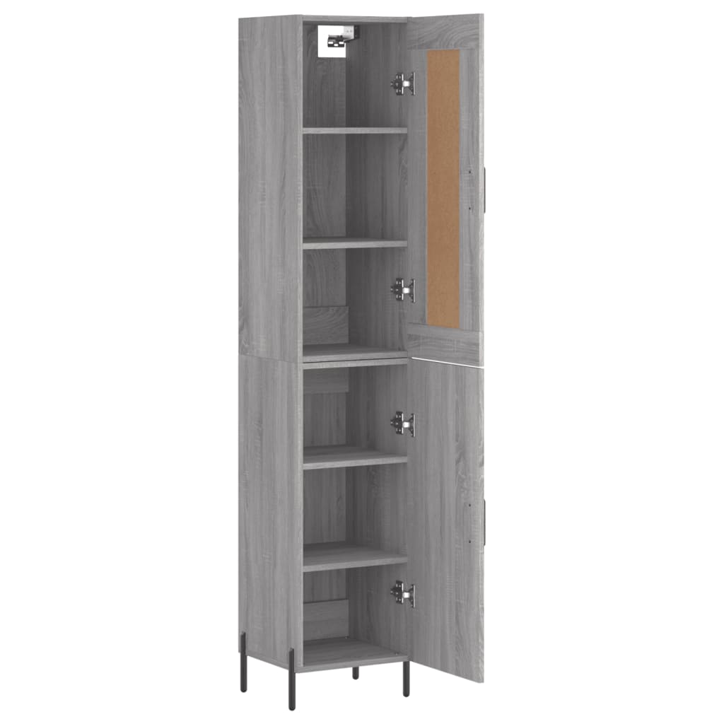 vidaXL Aparador alto madera contrachapada gris Sonoma 34,5x34x180 cm