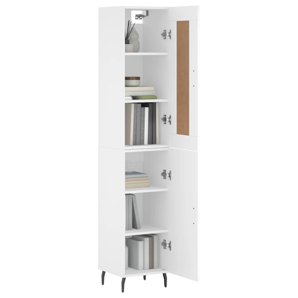 vidaXL Aparador alto madera contrachapada blanco 34,5x34x180 cm