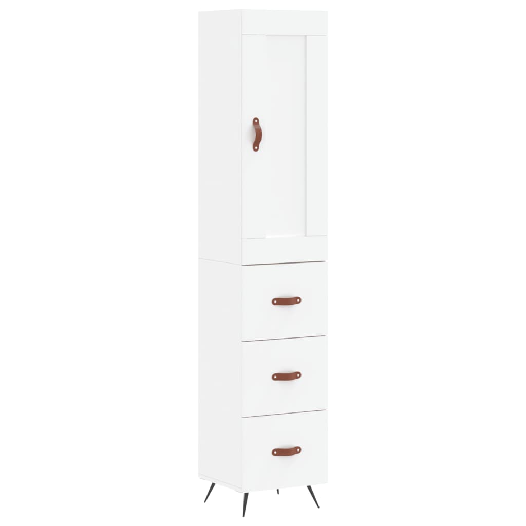 vidaXL Aparador alto madera contrachapada blanco 34,5x34x180 cm