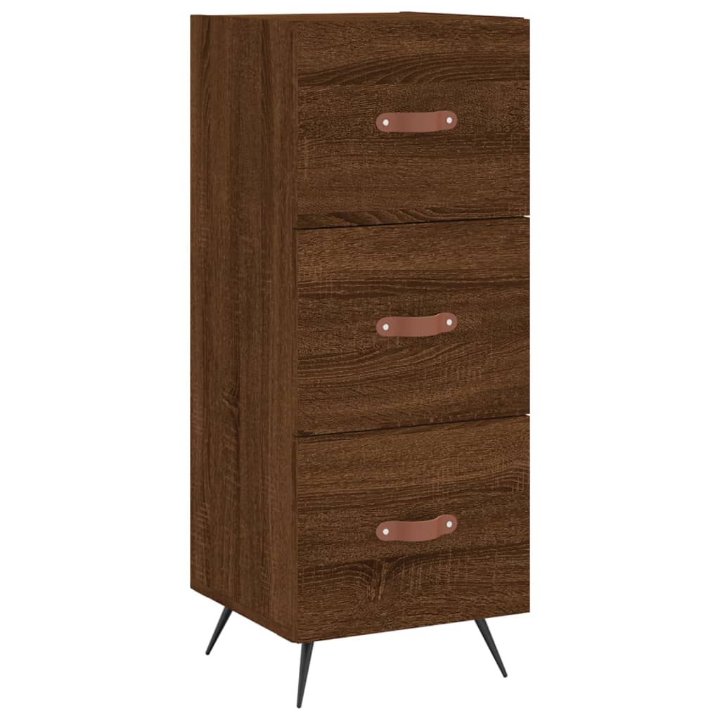 vidaXL Aparador alto madera contrachapada roble marrón 34,5x34x180 cm