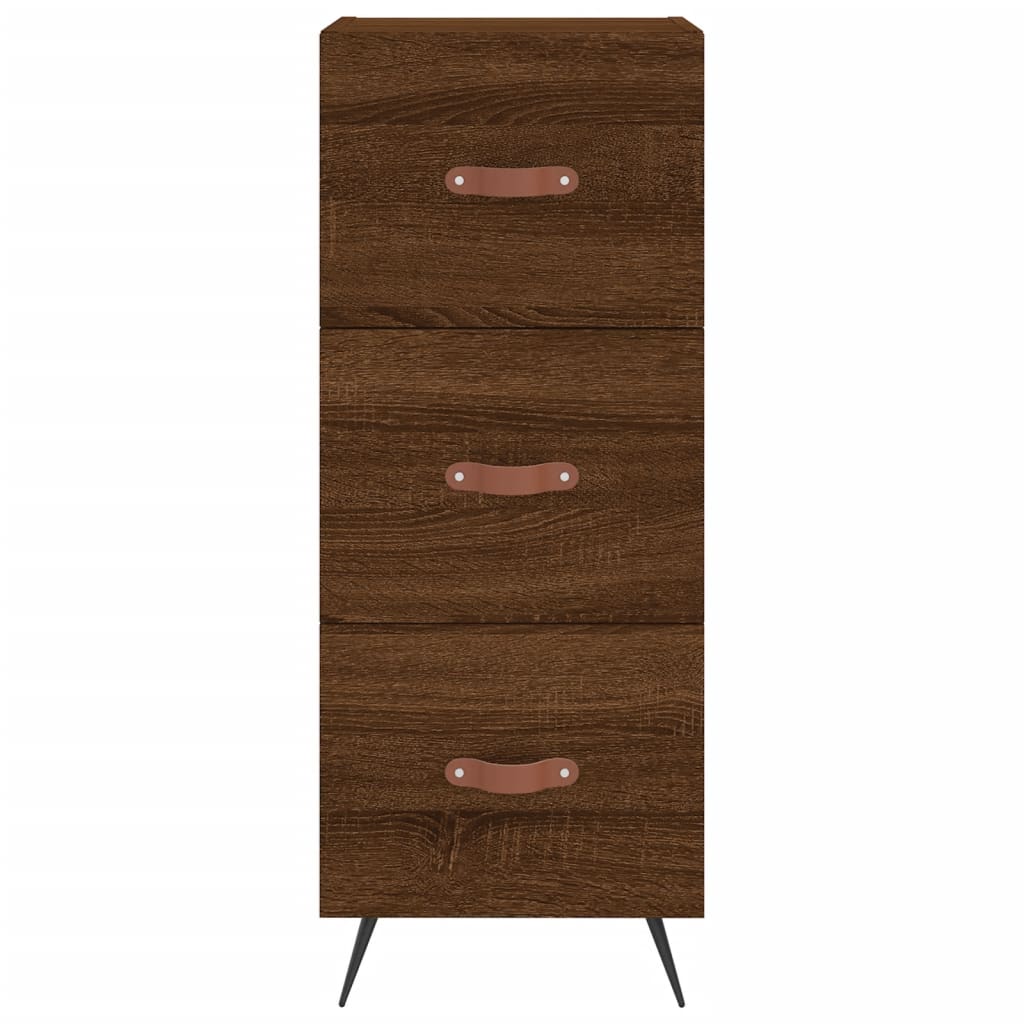 vidaXL Aparador alto madera contrachapada roble marrón 34,5x34x180 cm