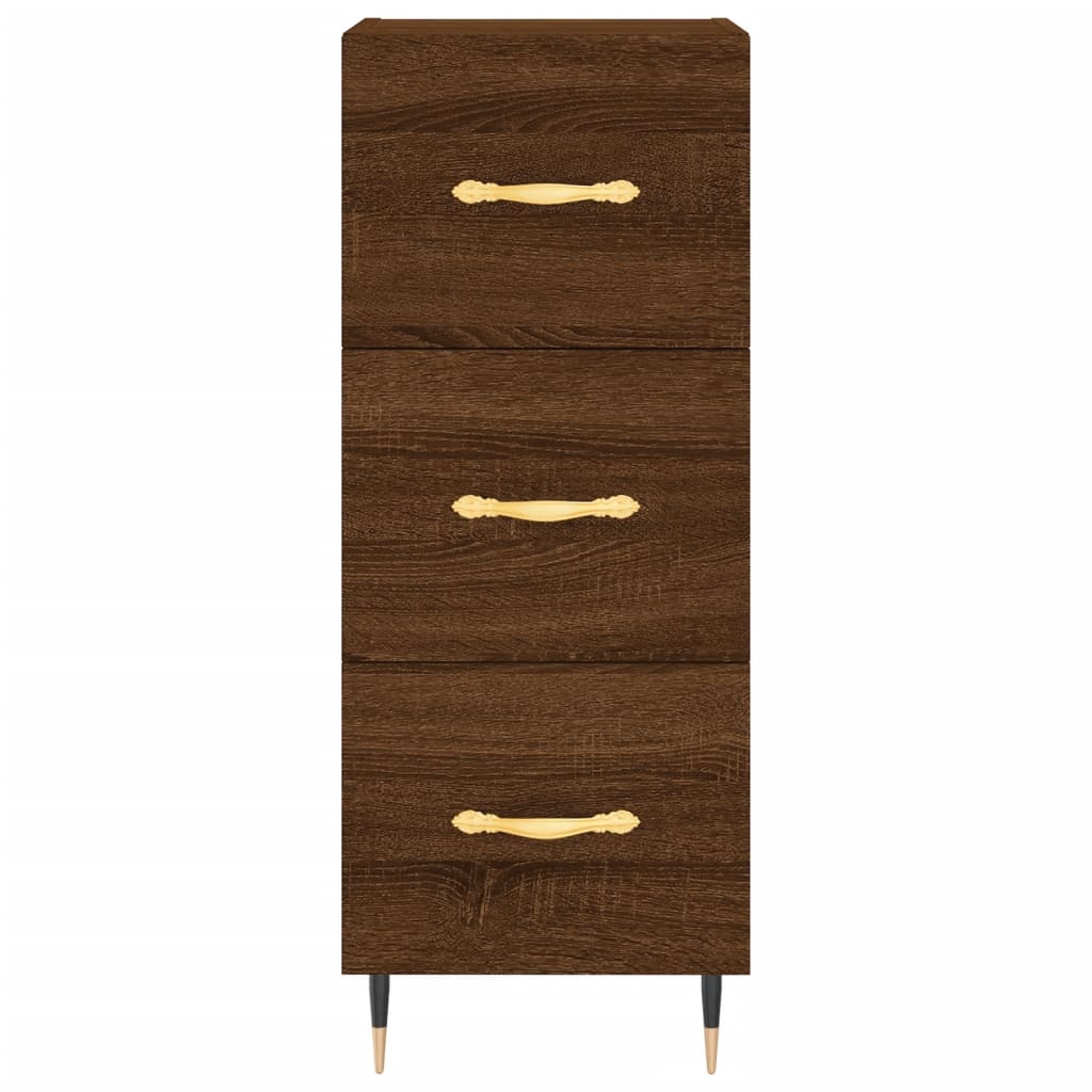 vidaXL Aparador alto madera contrachapada roble marrón 34,5x34x180 cm