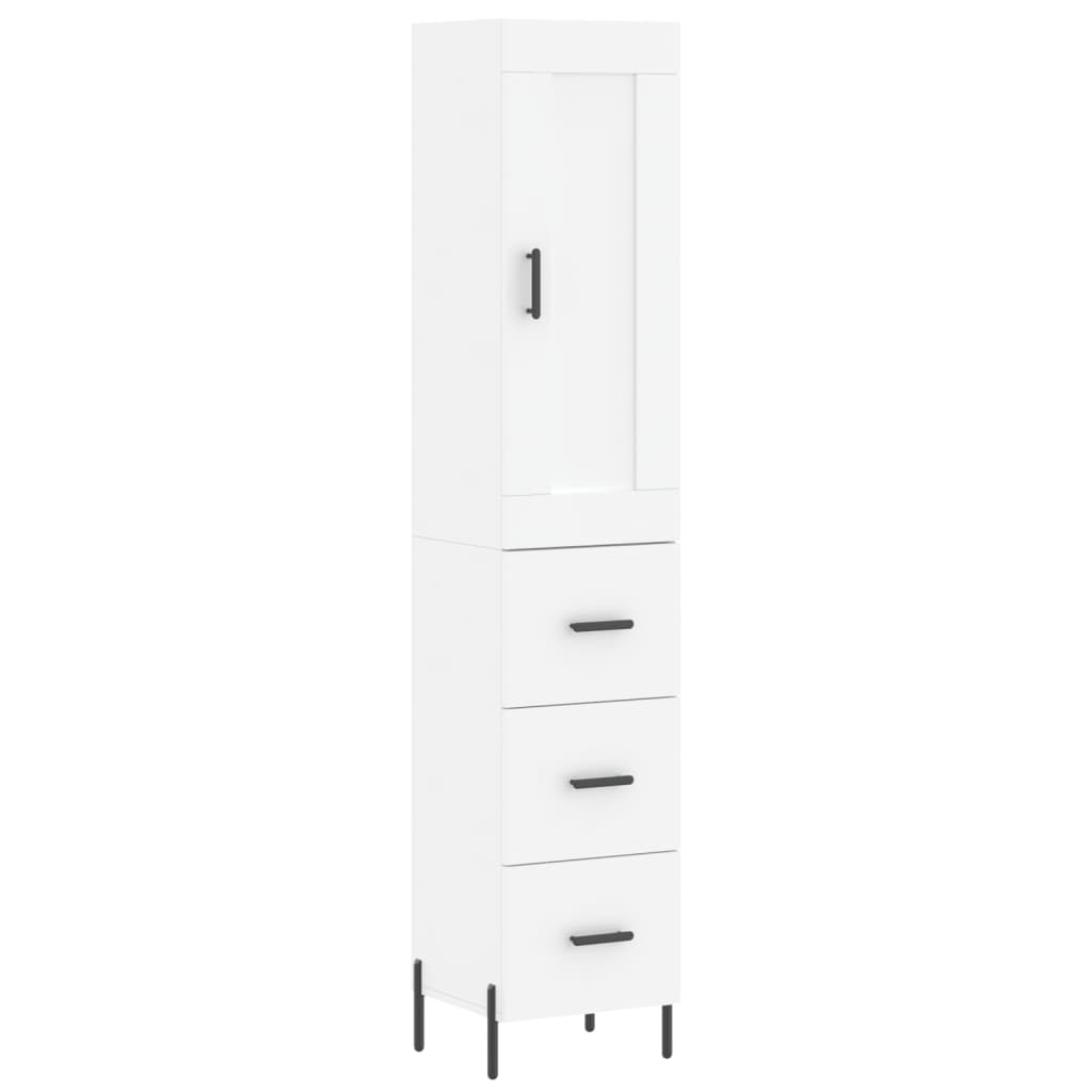 vidaXL Aparador alto madera contrachapada blanco 34,5x34x180 cm