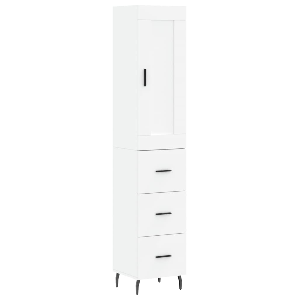 vidaXL Aparador alto madera contrachapada blanco 34,5x34x180 cm