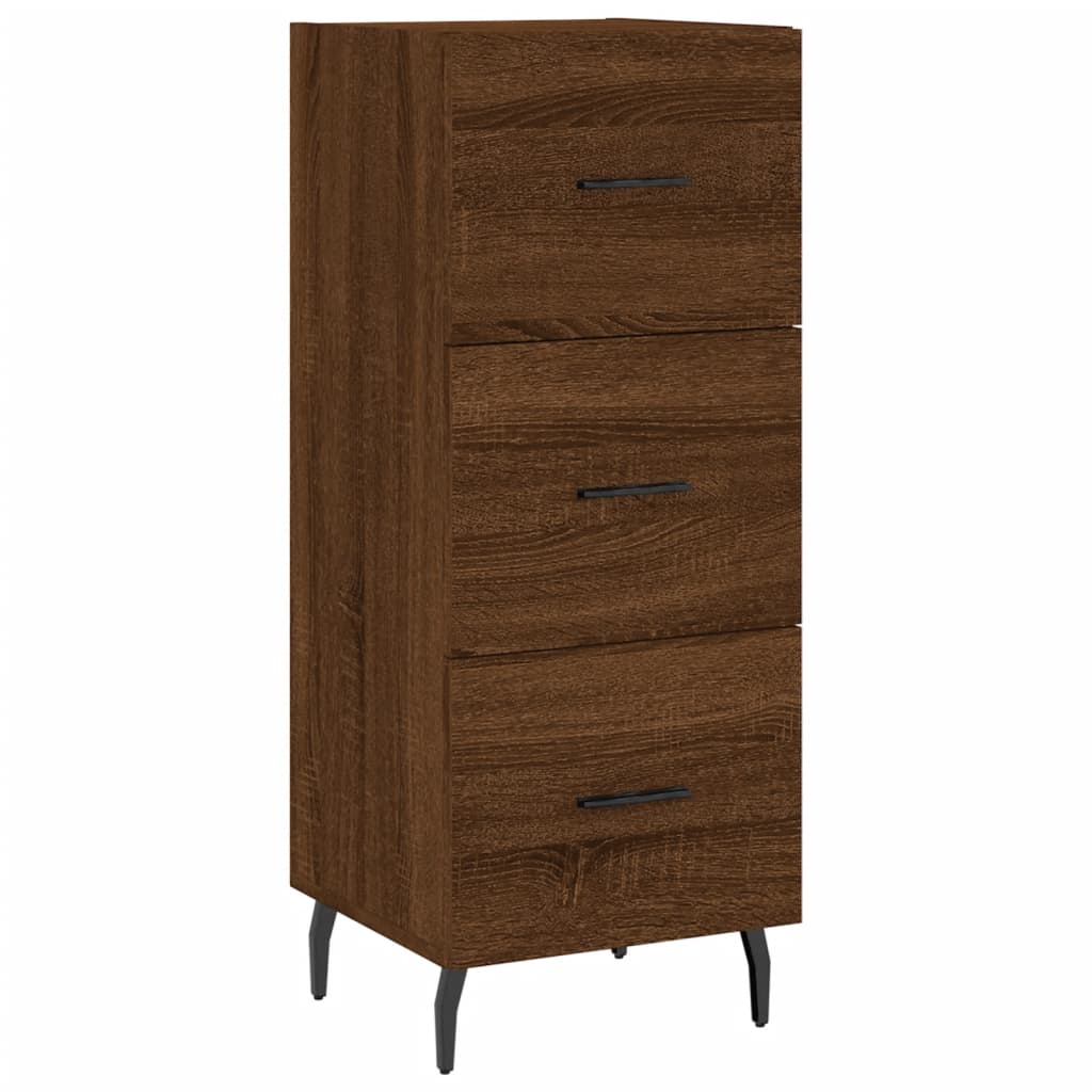 vidaXL Aparador alto madera contrachapada roble marrón 34,5x34x180 cm