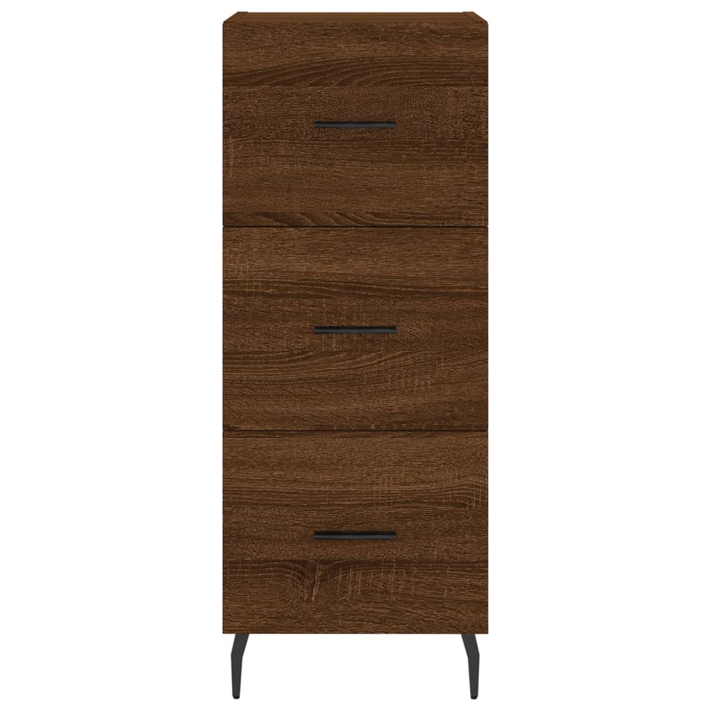 vidaXL Aparador alto madera contrachapada roble marrón 34,5x34x180 cm