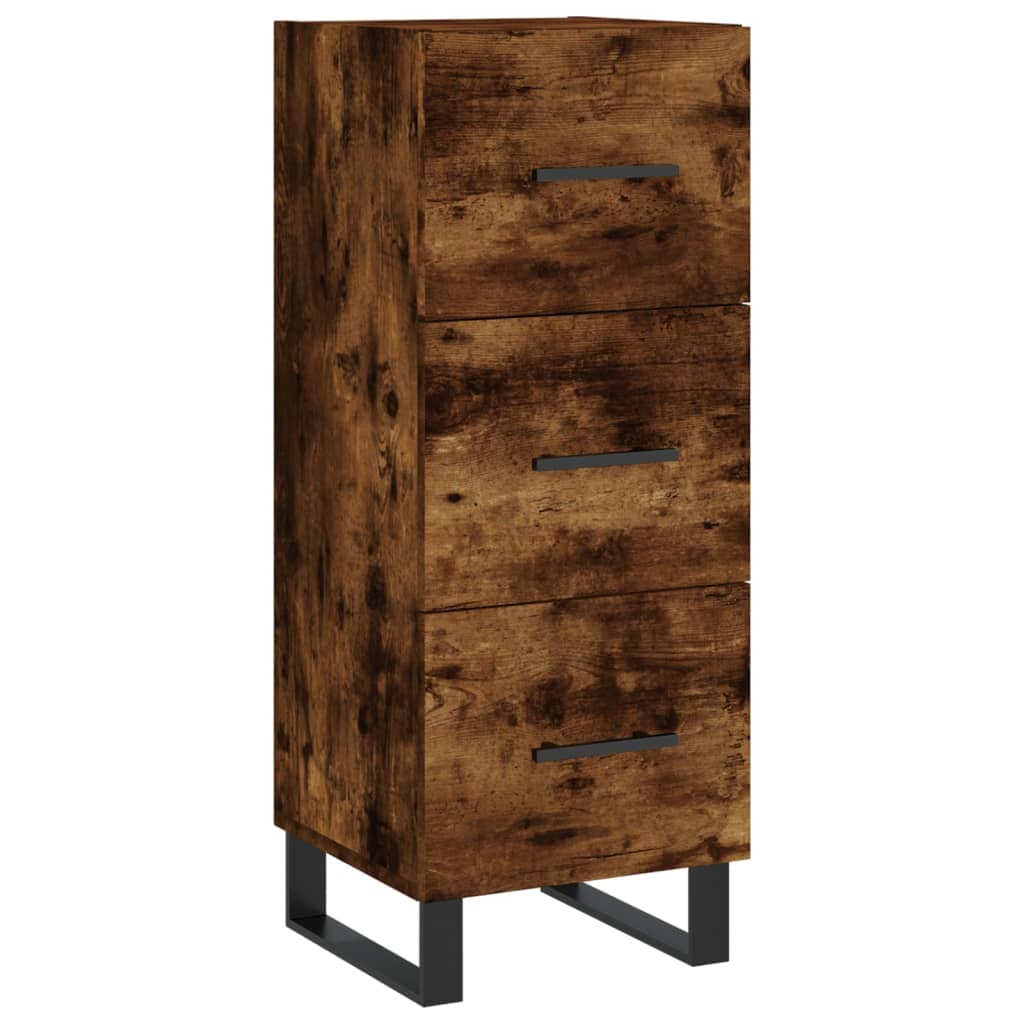 vidaXL Aparador de madera contrachapada roble ahumado 34,5x34x180 cm