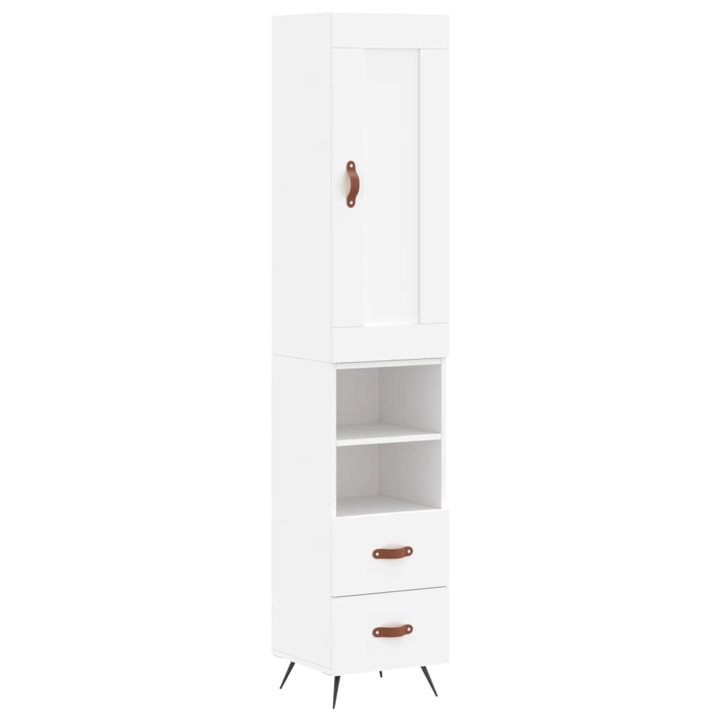 vidaXL Aparador alto madera contrachapada blanco 34,5x34x180 cm