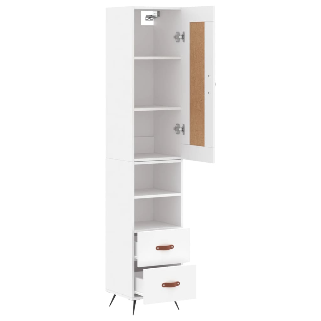 vidaXL Aparador alto madera contrachapada blanco 34,5x34x180 cm