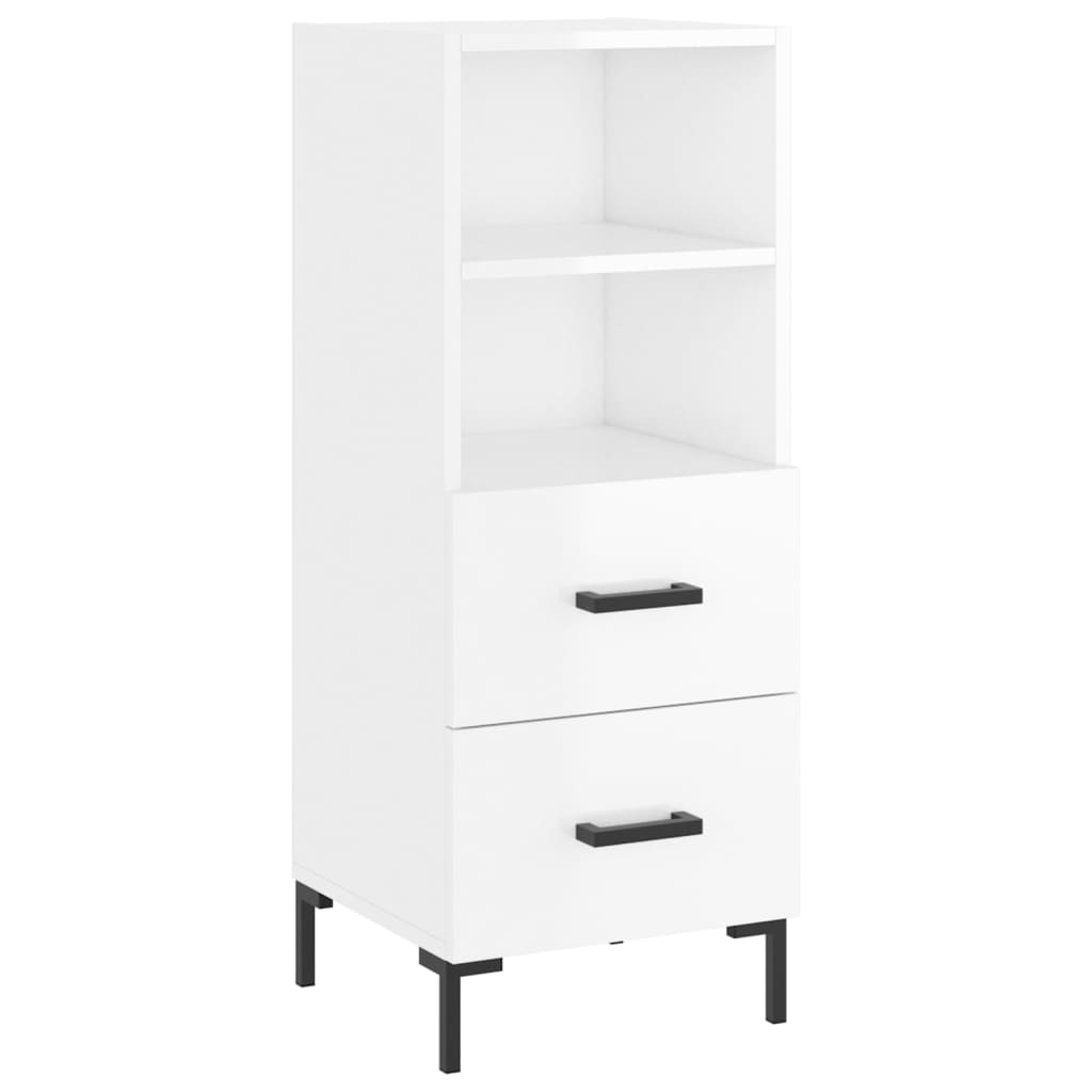 vidaXL Aparador alto madera contrachapada blanco brillo 34,5x34x180 cm