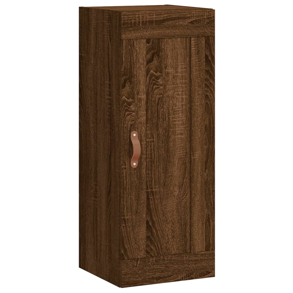 vidaXL Aparador alto madera contrachapada roble marrón 34,5x34x180 cm