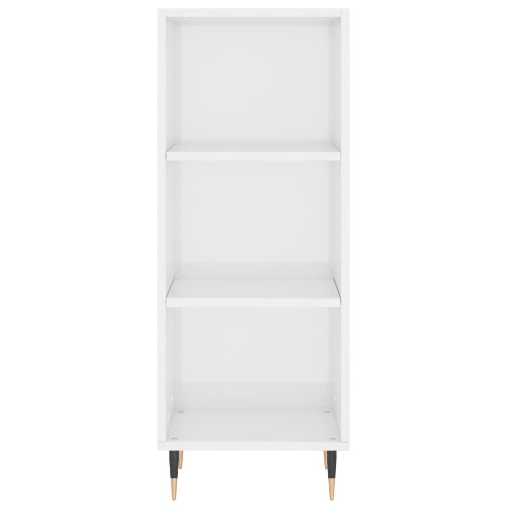 vidaXL Aparador alto madera contrachapada blanco brillo 34,5x34x180 cm