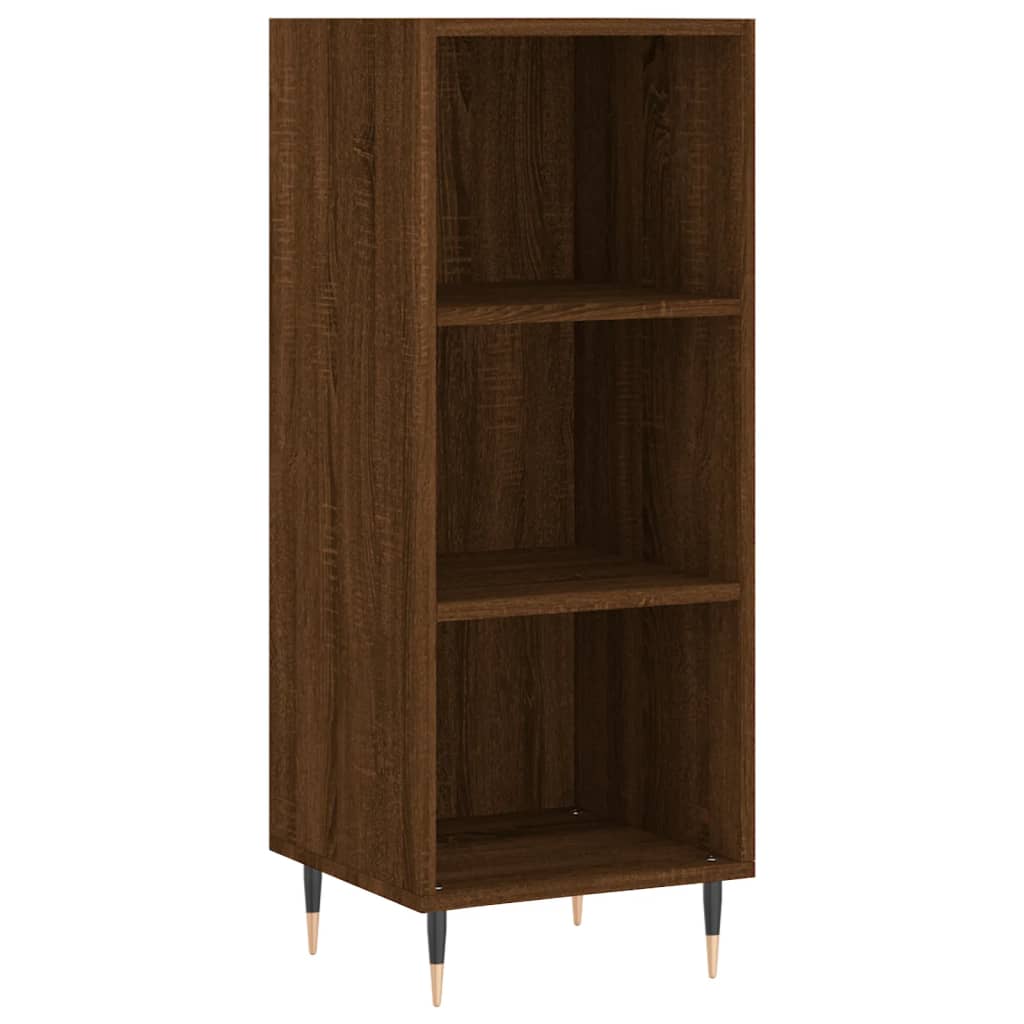 vidaXL Aparador alto madera contrachapada roble marrón 34,5x34x180 cm