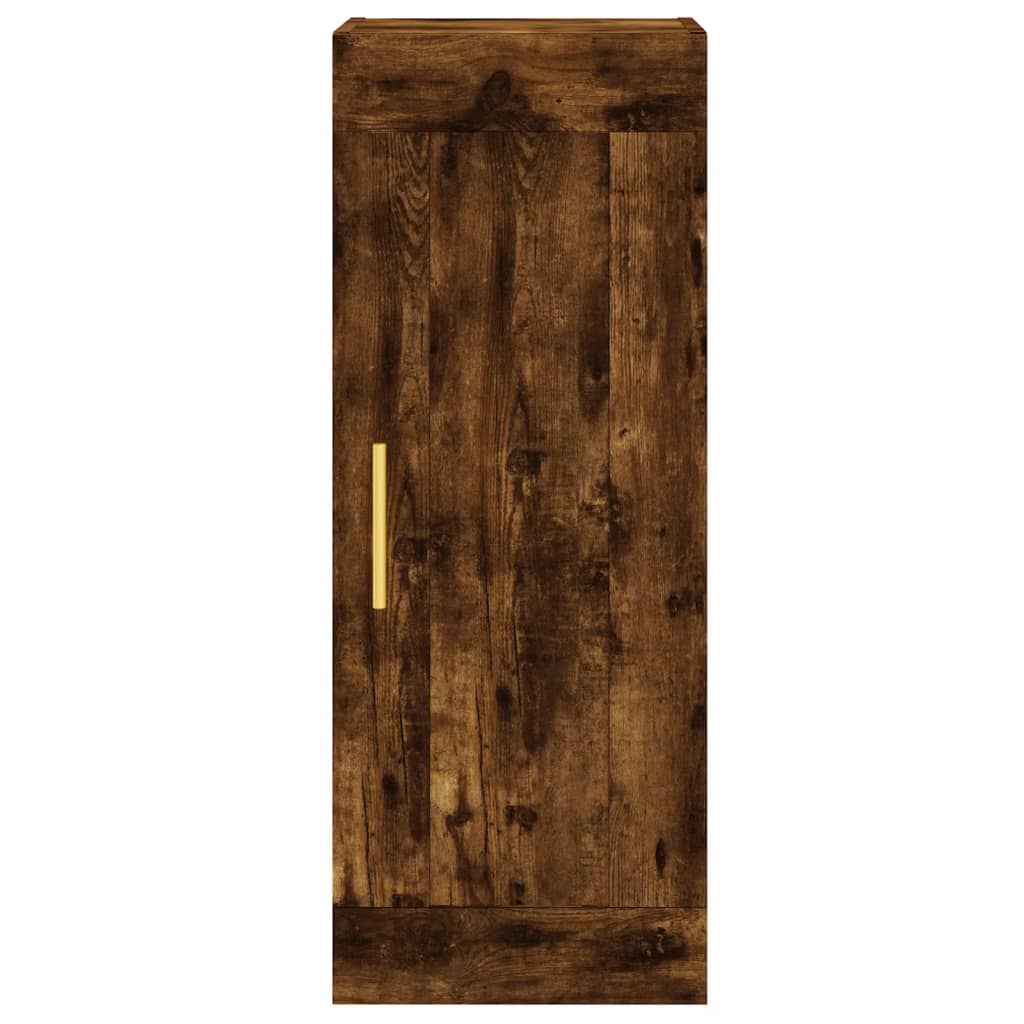 vidaXL Aparador de madera contrachapada roble ahumado 34,5x34x180 cm