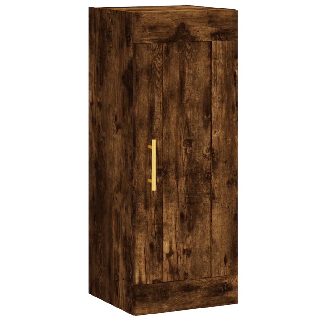 vidaXL Aparador de madera contrachapada roble ahumado 34,5x34x180 cm