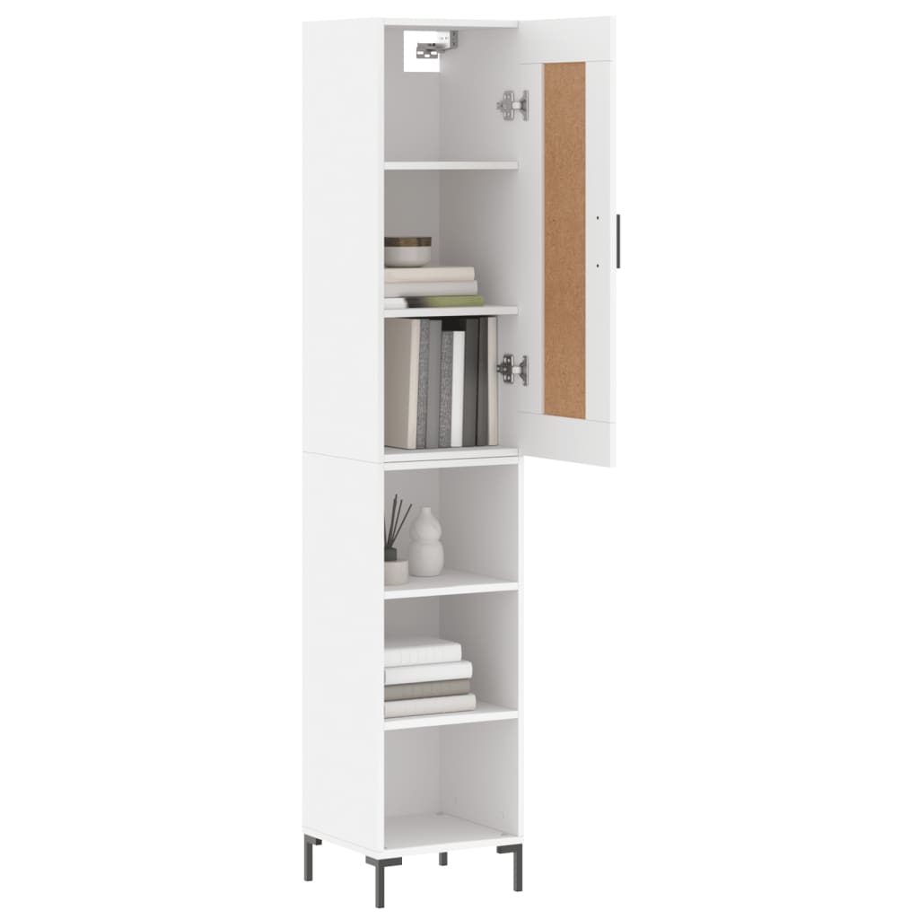 vidaXL Aparador alto madera contrachapada blanco 34,5x34x180 cm