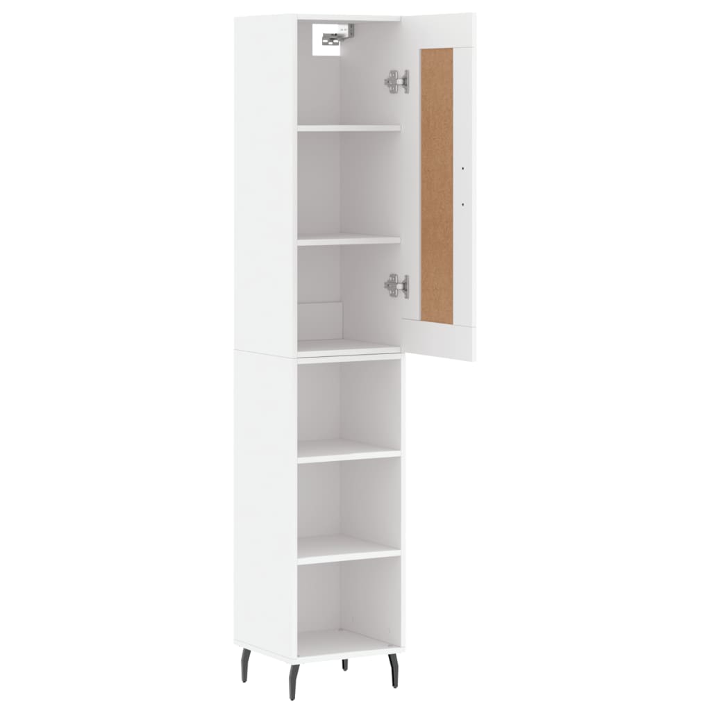 vidaXL Aparador alto madera contrachapada blanco 34,5x34x180 cm