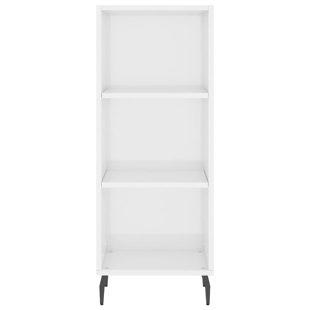 vidaXL Aparador alto madera contrachapada blanco brillo 34,5x34x180 cm