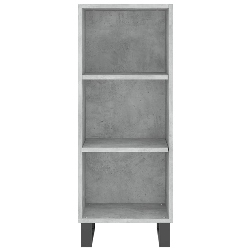 vidaXL Aparador de madera contrachapada gris hormigón 34,5x34x180 cm