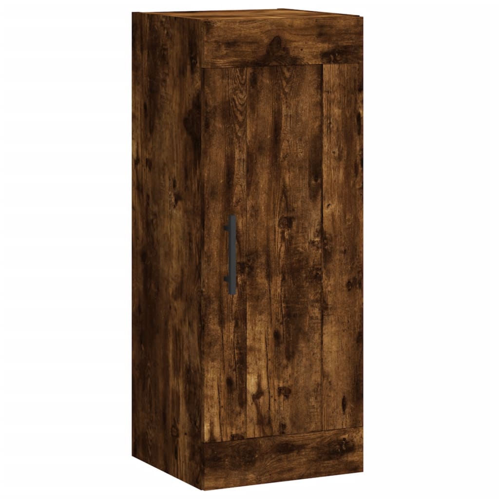 vidaXL Aparador de madera contrachapada roble ahumado 34,5x34x180 cm