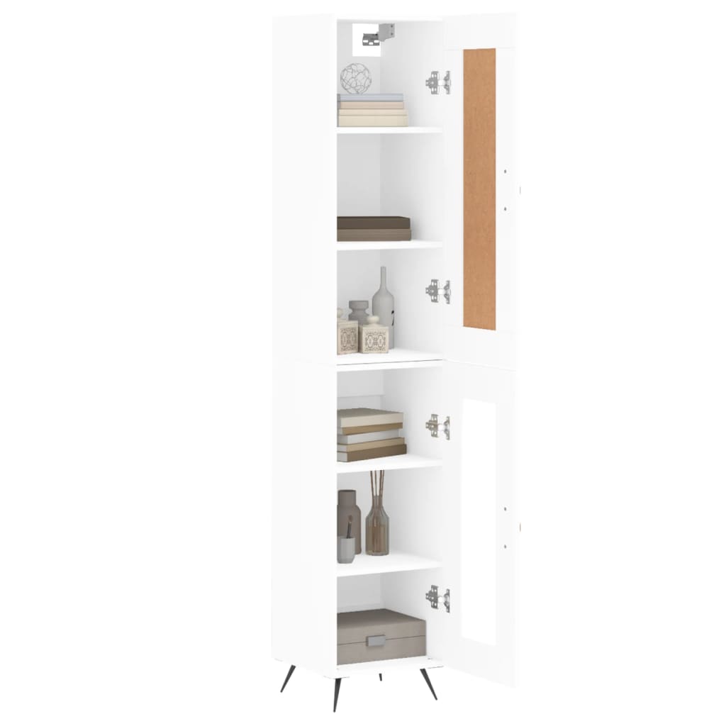 vidaXL Aparador alto madera contrachapada blanco 34,5x34x180 cm