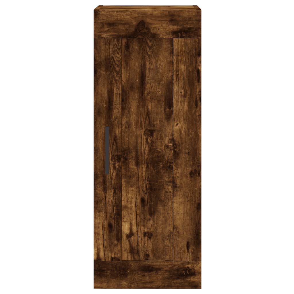 vidaXL Aparador de madera contrachapada roble ahumado 34,5x34x180 cm