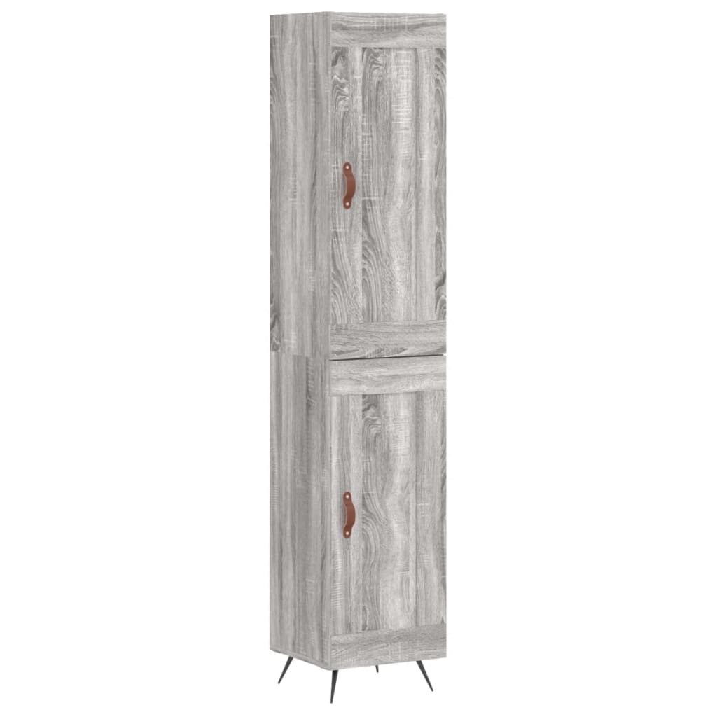 vidaXL Aparador alto madera contrachapada gris Sonoma 34,5x34x180 cm