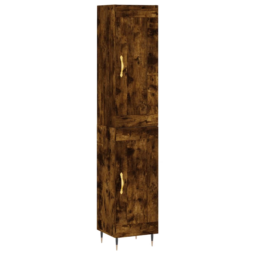 vidaXL Aparador de madera contrachapada roble ahumado 34,5x34x180 cm