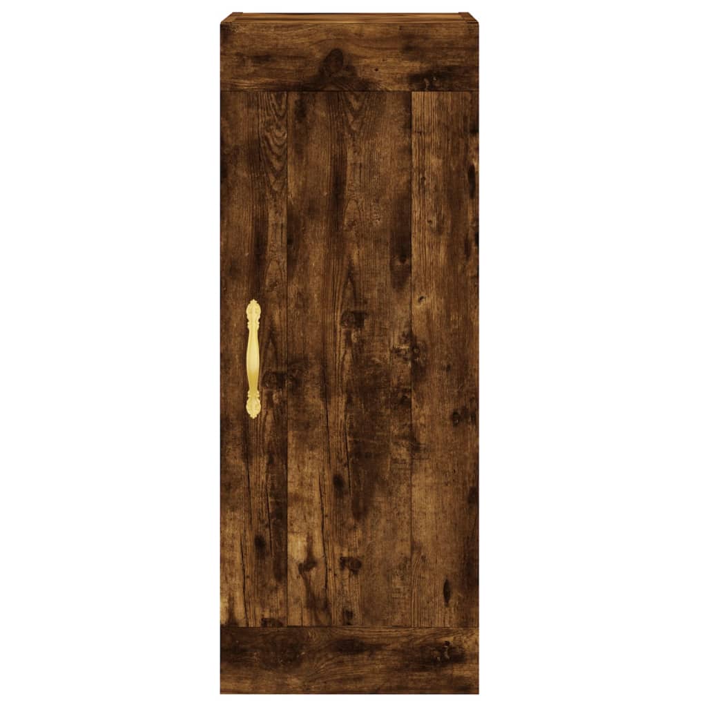 vidaXL Aparador de madera contrachapada roble ahumado 34,5x34x180 cm