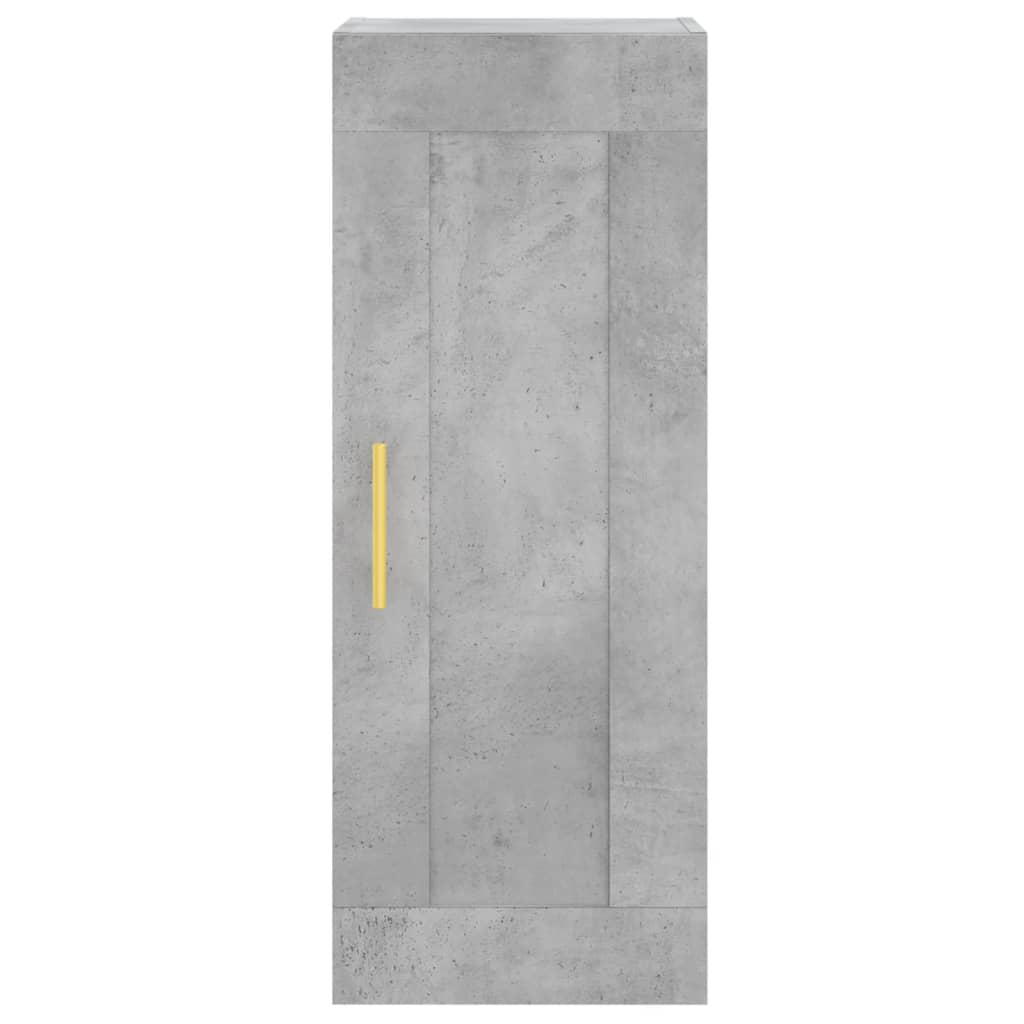 vidaXL Aparador de madera contrachapada gris hormigón 34,5x34x180 cm