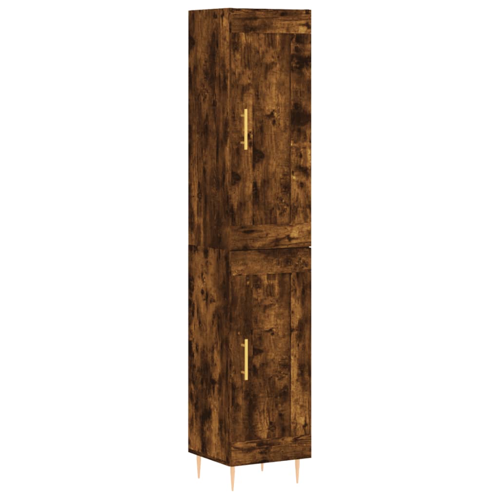 vidaXL Aparador de madera contrachapada roble ahumado 34,5x34x180 cm