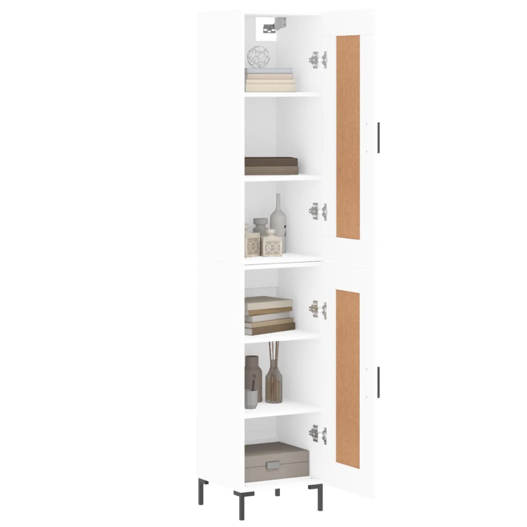 vidaXL Aparador alto madera contrachapada blanco 34,5x34x180 cm