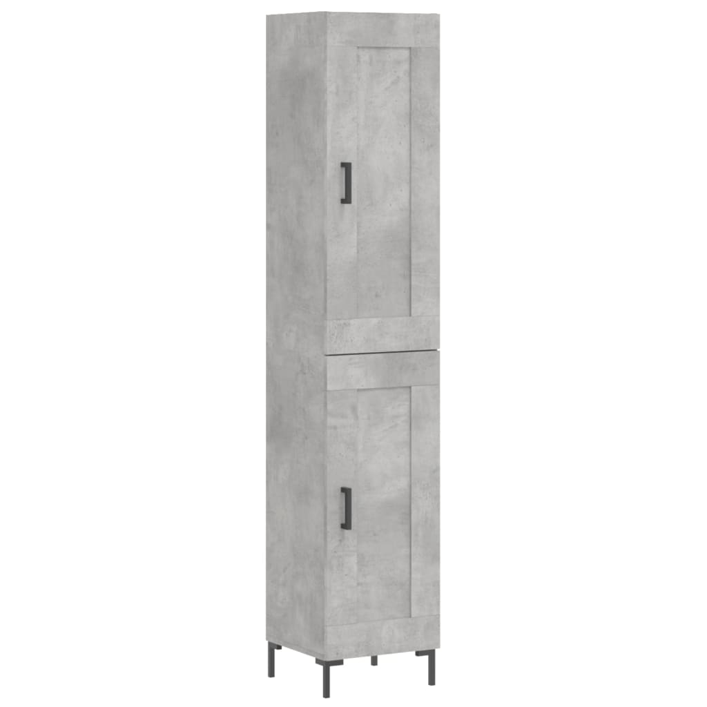 vidaXL Aparador de madera contrachapada gris hormigón 34,5x34x180 cm