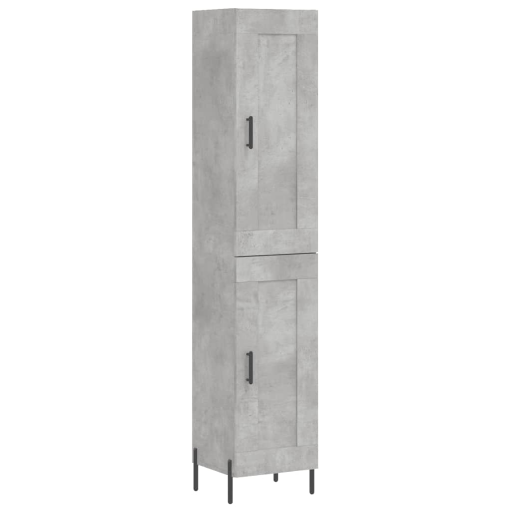 vidaXL Aparador de madera contrachapada gris hormigón 34,5x34x180 cm