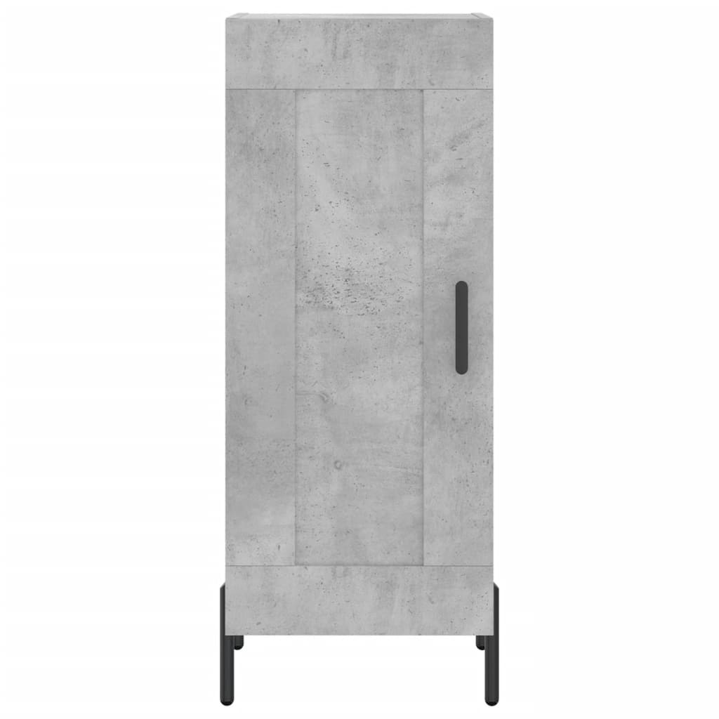 vidaXL Aparador de madera contrachapada gris hormigón 34,5x34x180 cm