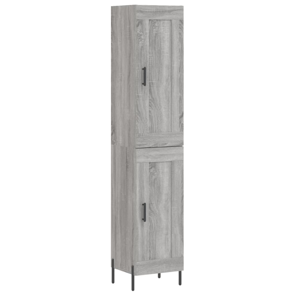 vidaXL Aparador alto madera contrachapada gris Sonoma 34,5x34x180 cm