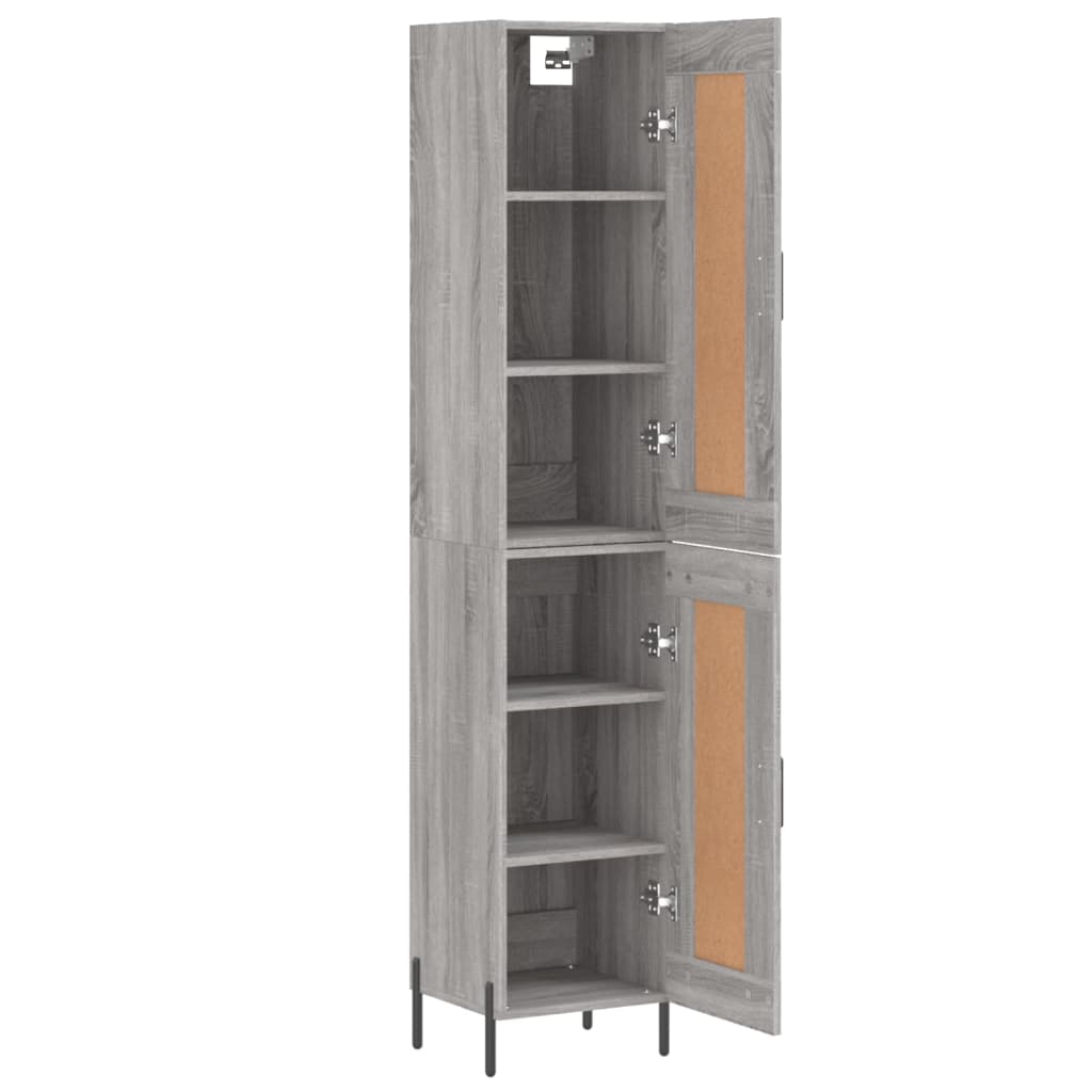 vidaXL Aparador alto madera contrachapada gris Sonoma 34,5x34x180 cm