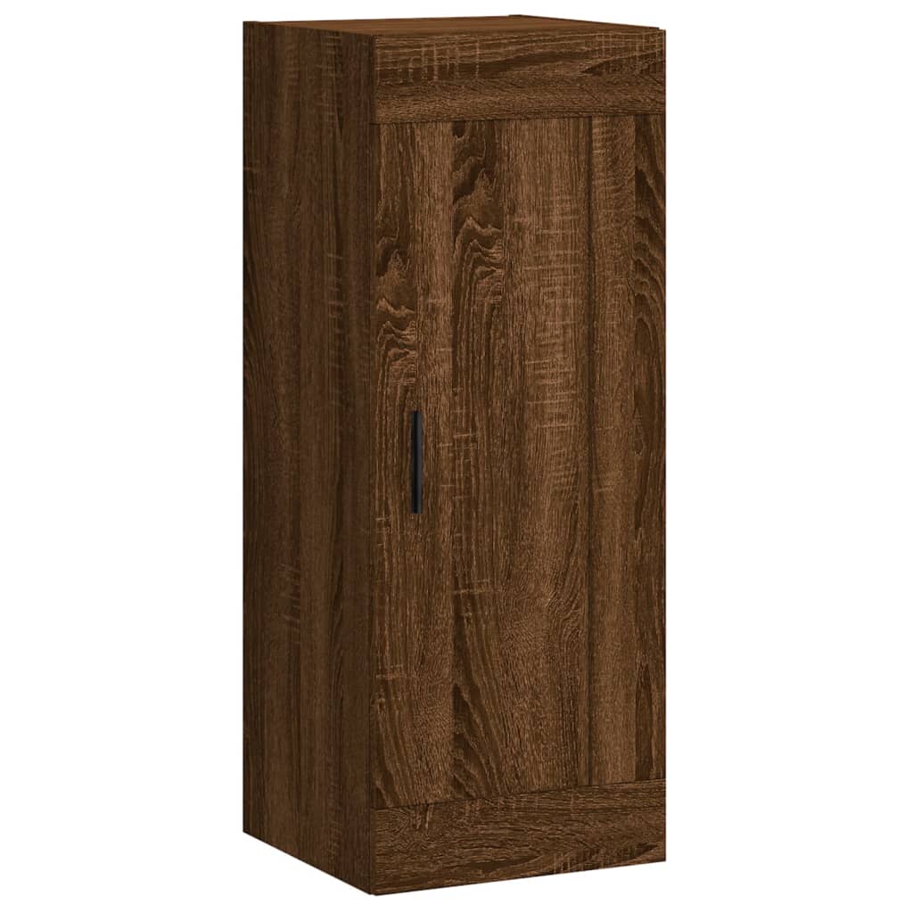 vidaXL Aparador alto madera contrachapada roble marrón 34,5x34x180 cm