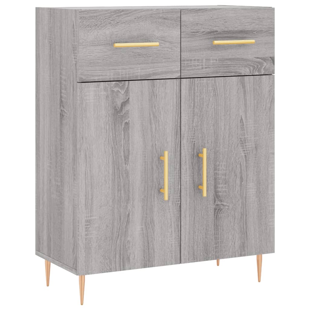 vidaXL Aparador alto madera contrachapada gris sonoma 69,5x34x180 cm