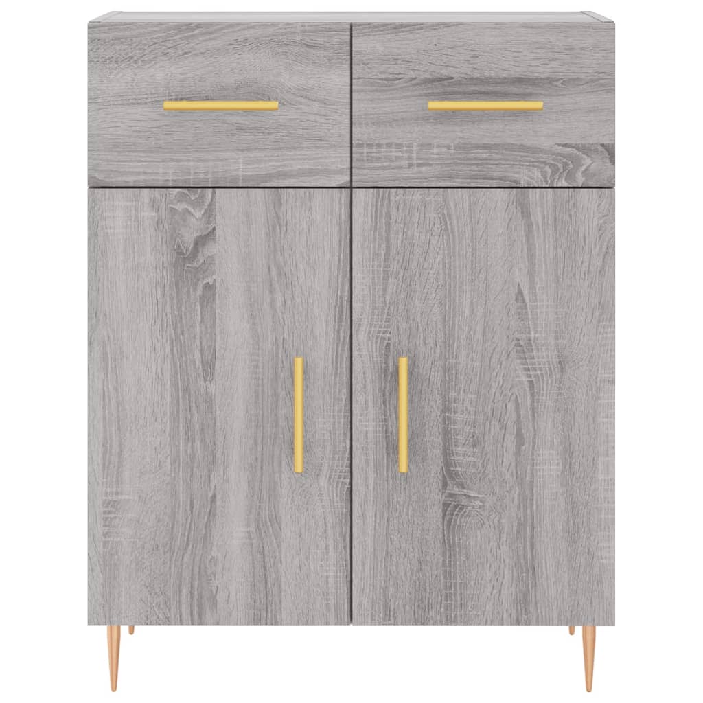 vidaXL Aparador alto madera contrachapada gris sonoma 69,5x34x180 cm