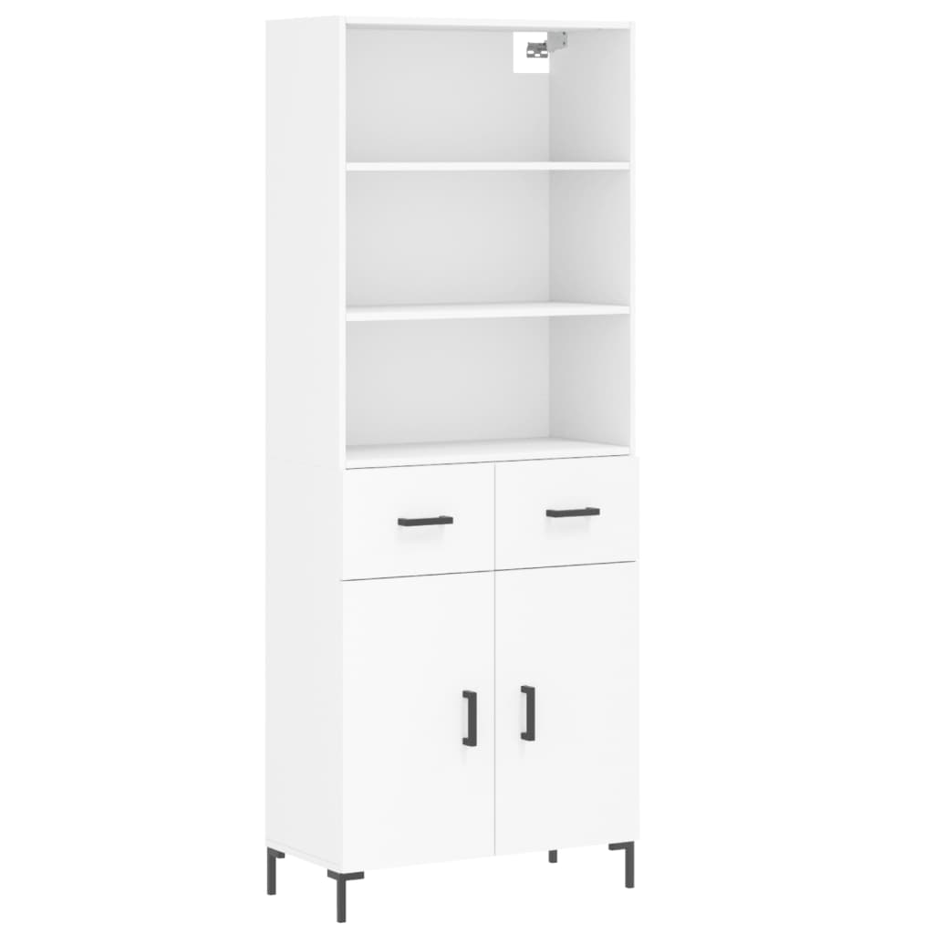 vidaXL Aparador alto madera contrachapada blanco 69,5x34x180 cm