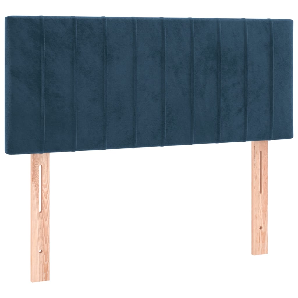 vidaXL Cama box spring con colchón terciopelo azul oscuro 90x200 cm